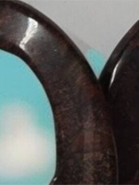 Handmade Mahogany Obsidian Oval Earrings NWT